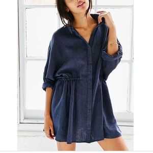 BDG modern drawstring shirt dress